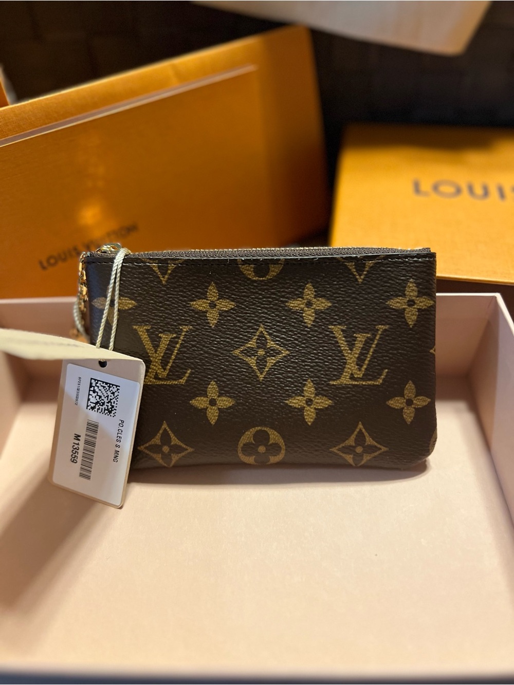 Louis Vuitton Monogram Canvas Zip Pouch in Brown and Gold - Picture 2 of 6